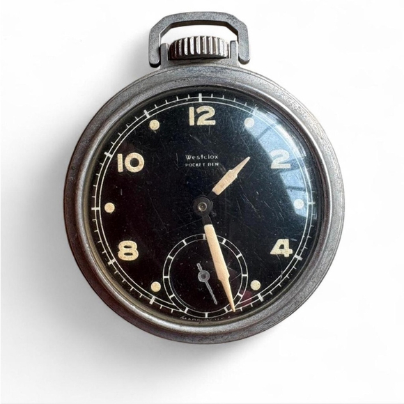 Vintage!! Westclox Black Pocket Watch - Picture 1 of 4